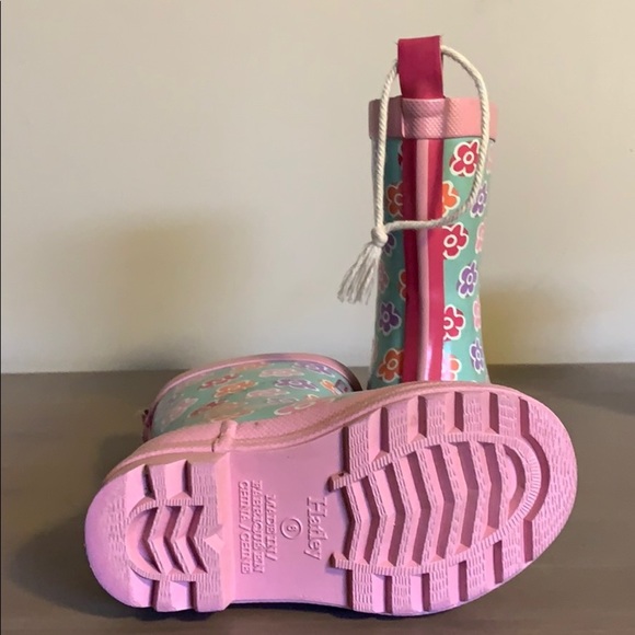 Hatley “Flower Sketches” Pink Rubber Boots - Girl’s Size 6 - Picture 5 of 6